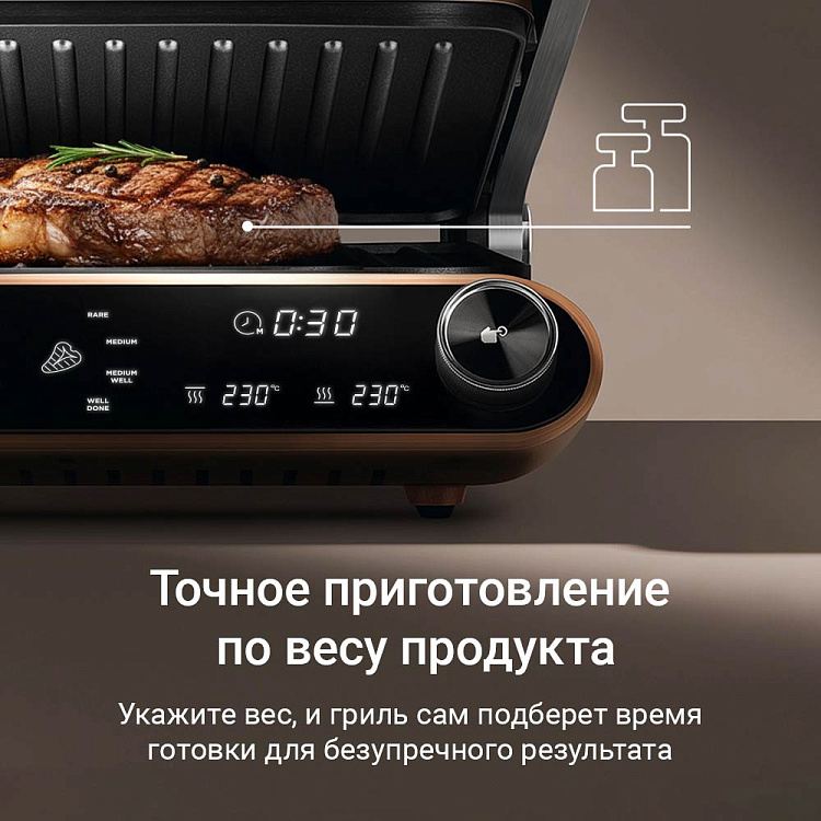 Гриль РЕДМОНД SteakMaster GM303 (бронзовый) - фото 6 - купить в интернет-магазине Редмонд
