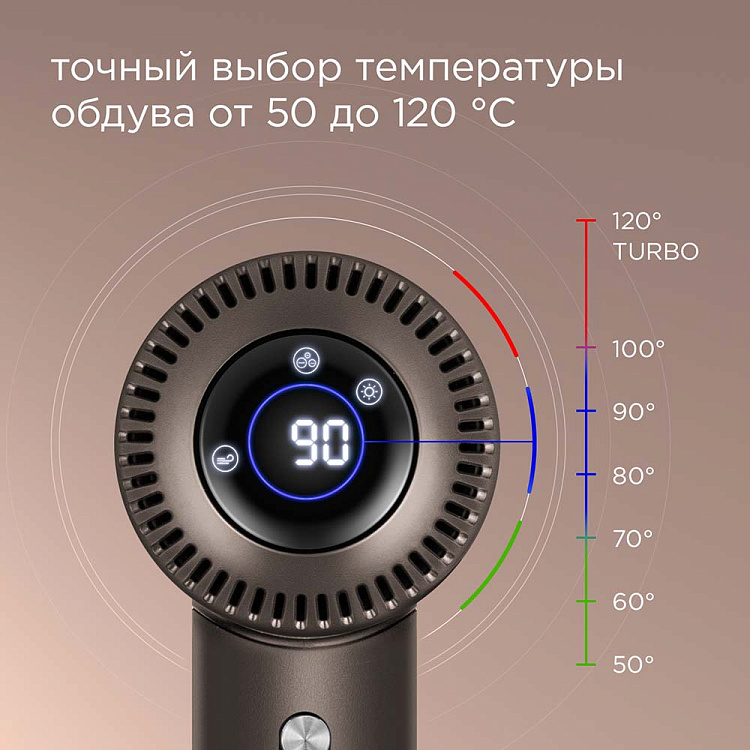 Фен РЕДМОНД HD1700 (серо-коричневый) - фото 3 - купить в интернет-магазине Редмонд