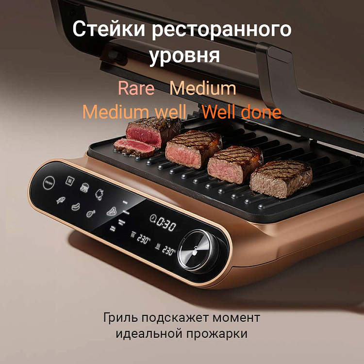 Гриль РЕДМОНД SteakMaster GM303 (бронзовый) - фото 5 - купить в интернет-магазине Редмонд