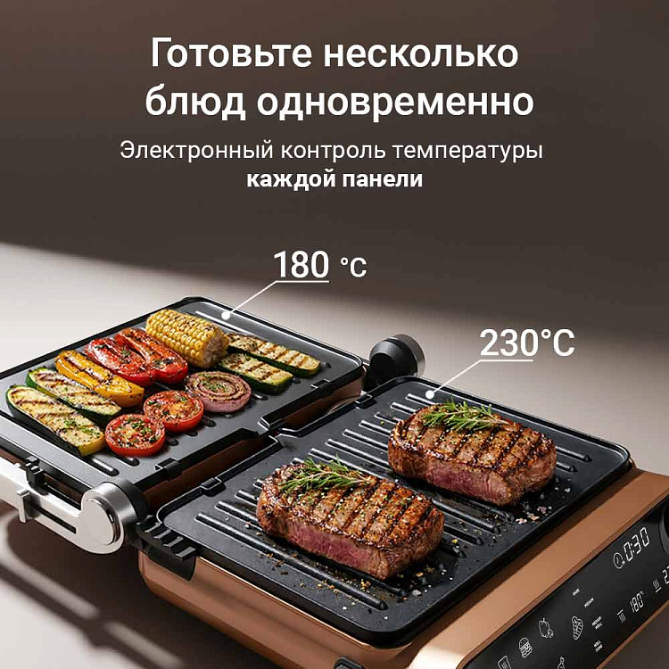 Гриль РЕДМОНД SteakMaster GM303 (бронзовый) - фото 7 - купить в интернет-магазине Редмонд