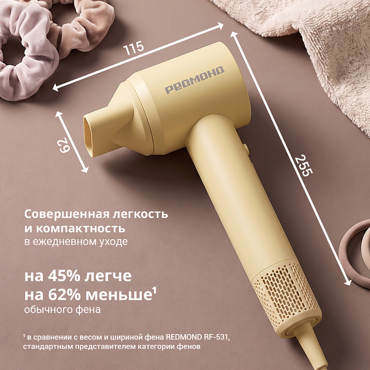 Фен РЕДМОНД HD1710 (желтый) - фото 2 - купить в интернет-магазине Редмонд