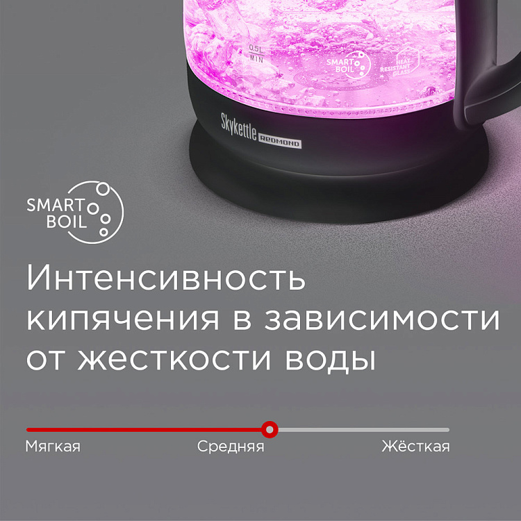 Умный чайник-светильник REDMOND RK-G212S (черный) - фото 4 - купить в интернет-магазине Редмонд